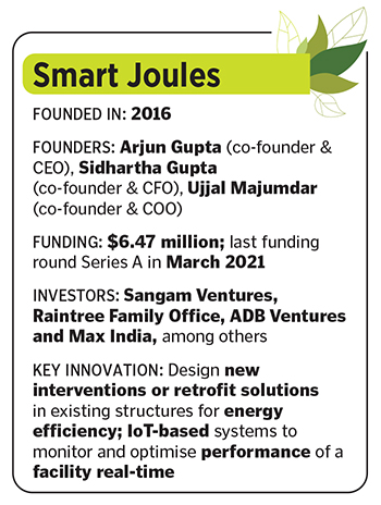 Arjun Gupta (right), co-founder and CEO of energy efficiency startup Smart Joules, along with Chief Product Officer Alex Loijos
Image: Amit Verma
