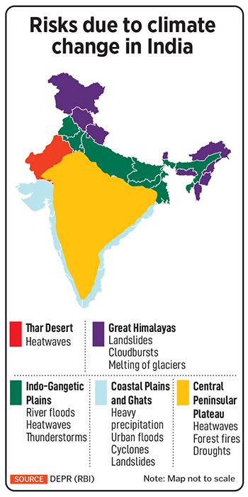 As India continues to face climate-related crisis like extreme heat temperature, scanty monsoon, floods and rising sea levels, the impact on overall macro and social environment is likely to be immense.
Illustration: Chaitanya Dinesh Surpur