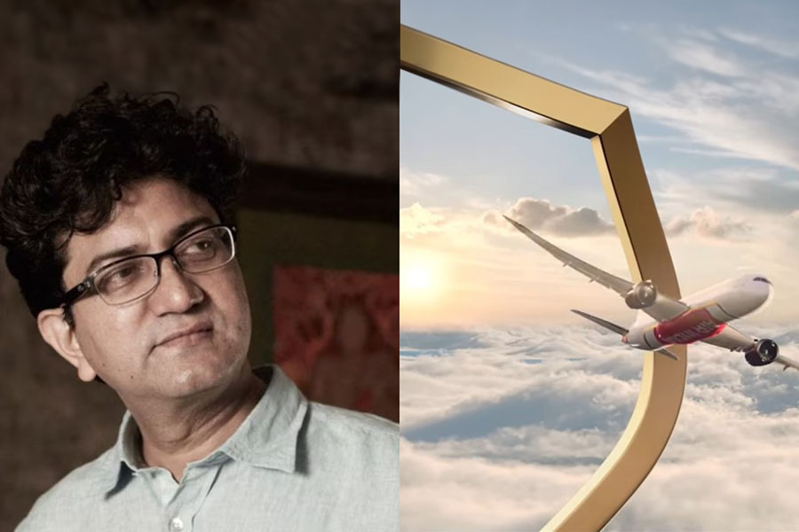 Prasoon Joshi (left) says that by blending emotion, innocence and magical realism, the film evocatively showcases the new identity of Air India. Every element of the film tries to communicate this, be it the story, the casting, the sound design or the music.

