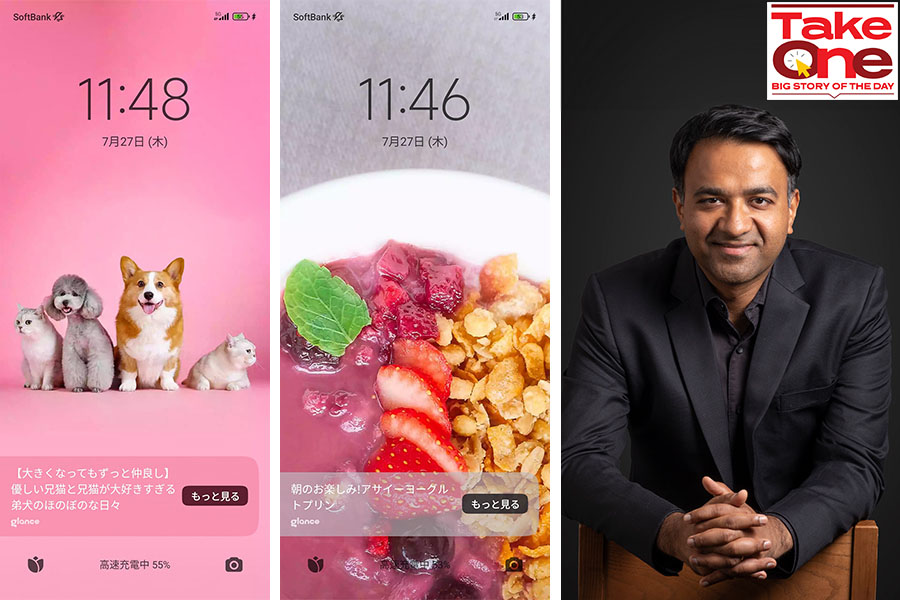 Initially, Glance consumers in Japan will be able to discover news, trending content, and gaming on their lock screens.  Piyush Shah, Co-founder of InMobi Group and COO & President of Glance (right)