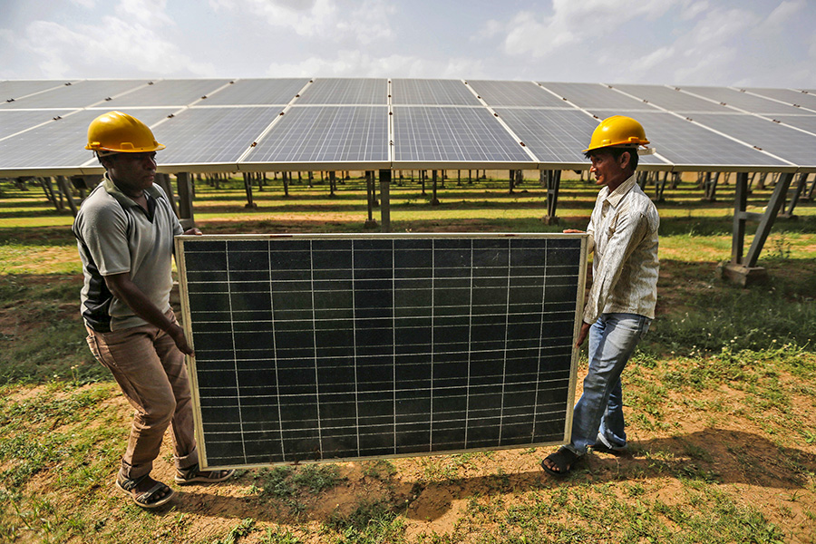 Ambani reiterated his plans to deliver a fully-integrated solar photovoltaic cell manufacturing ecosystem.
Image: Reuters /Amit Dave