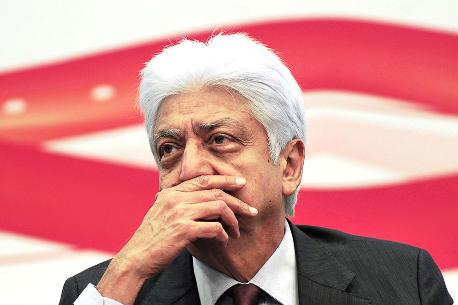 (File photo)Chairman of Wipro Limited, Azim Premji gestures during a press conference to announce the company's financial results for the fourth quarter of the year 2011-12 at Wipro's facility in Bangalore on April 25, 2012. Image: Manjunath Kiran / AFP