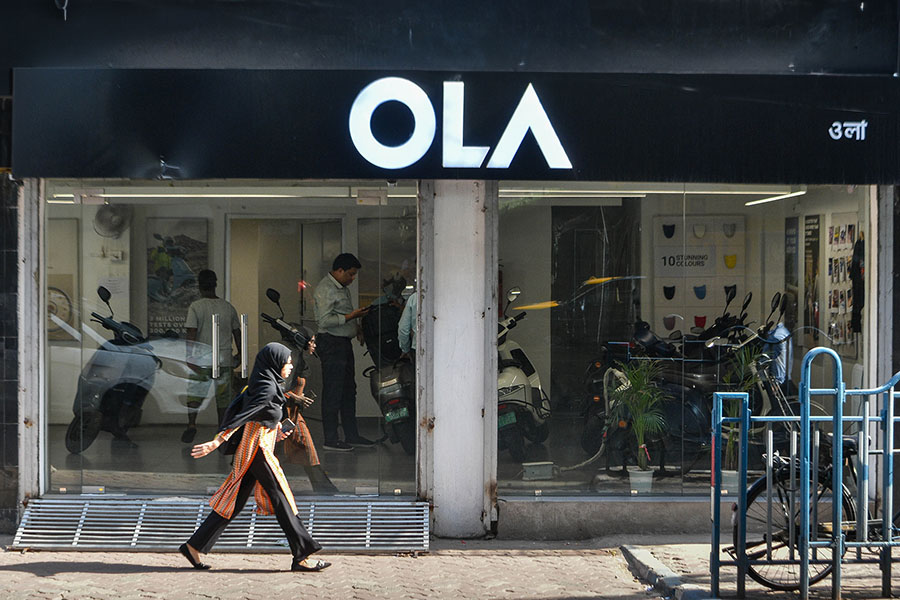 (File photo) An OLA electric experience centre in Kolkata, India, on 14 June 2023. Image: Debarchan Chatterjee/NurPhoto via Getty Images