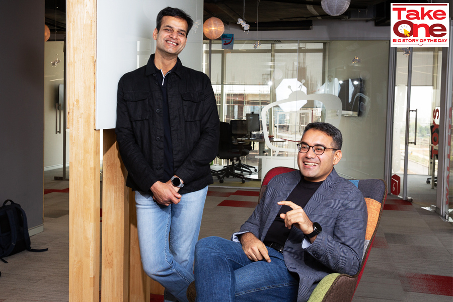 Rohit Bansal and Kunal Bahl (sitting), co-founders of early-stage venture capital firm Titan Capital. Image: Madhu Kapparath