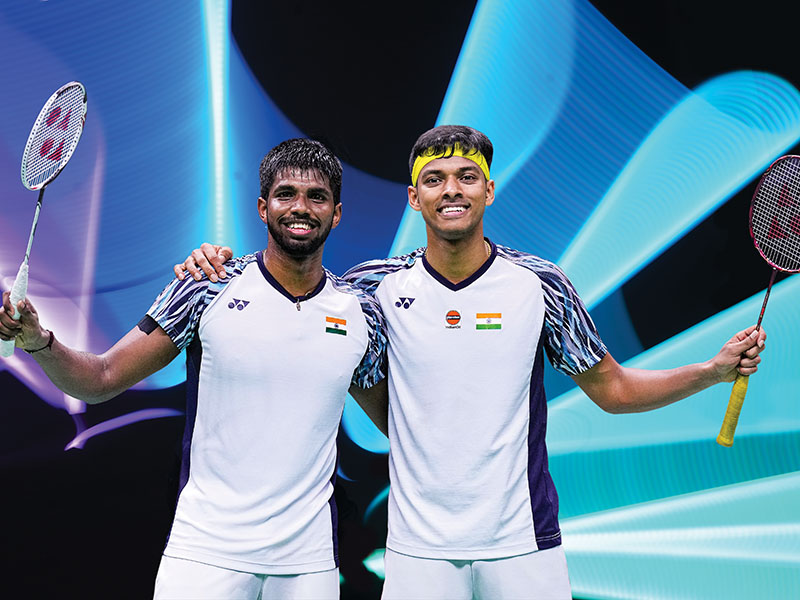 
(From left) Shuttlers Satwiksairaj Rankireddy and Chirag Shetty ended 2022 at World No 5, their career best
Image: Shi Tang / Getty Images