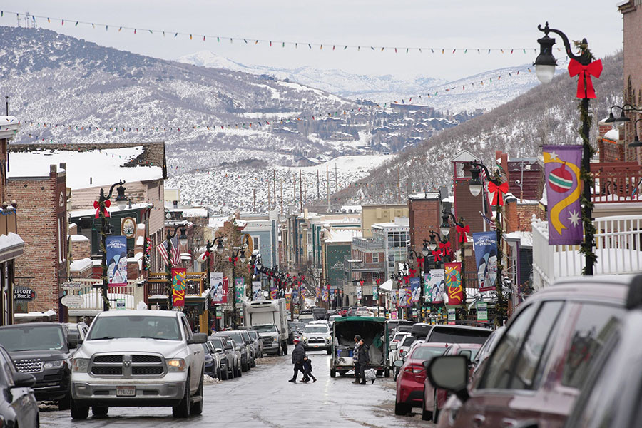 Old Main Street in Park City, Utah. Image: Photography GEORGE FREY / AFP