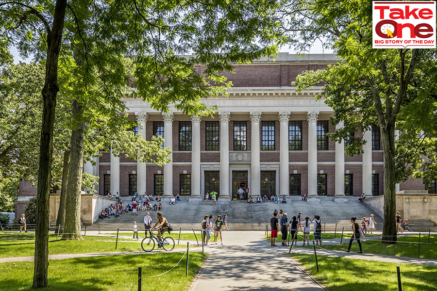 Nearly 6.5 lakh Indians joined foreign universities in 2022. Image: The Harvard University's campus in Cambridge, MA, USA