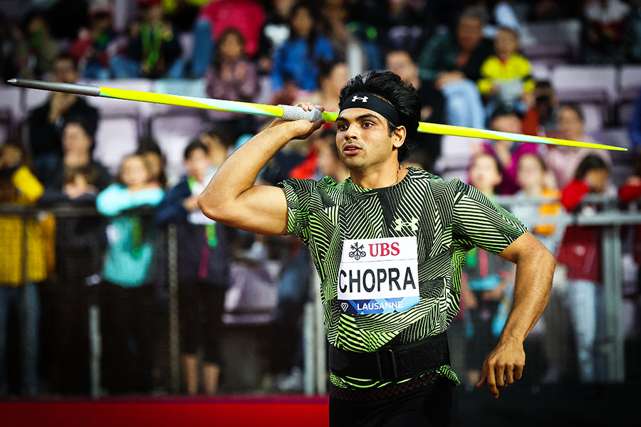 India's Neeraj Chopra in action during the Lausanne Diamond League. Chopra won the tournament after returning from a month-long injury layoff
Image: Alexander Hassenstein/Getty Images