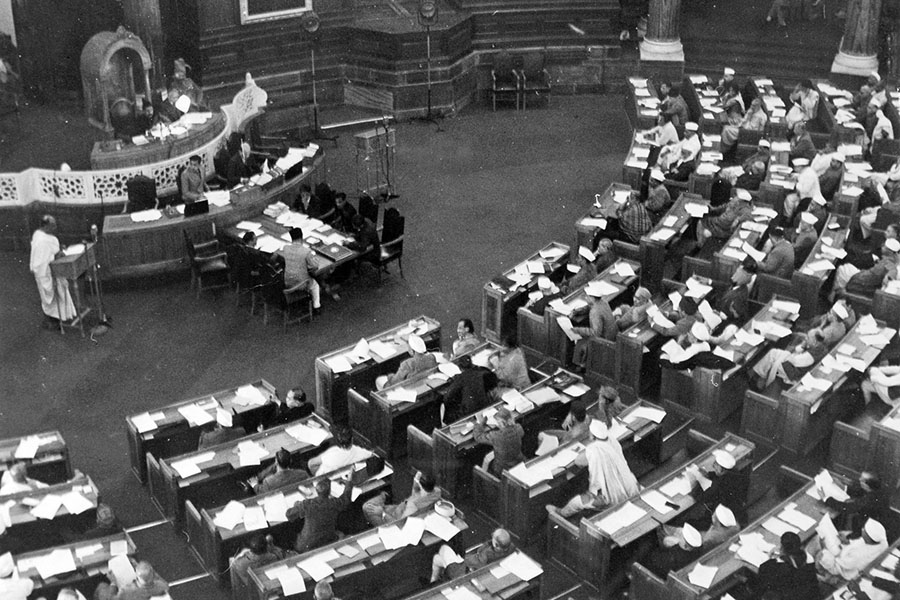 A general view of the Indian Constituent Assembly Meeting on December 9, 1946. Image: Getty Images