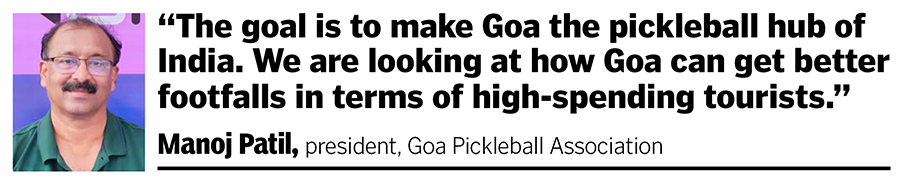 Pickleball players practise at the Prabodhankar Thackeray Krida Sankul in Vile Parle (East), Mumbai.
Image: Swapnil Sakhare for Forbes India
