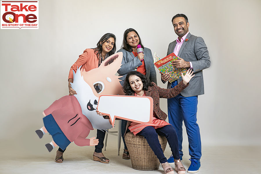 From left Anushree Goenka, Namita Goel, Kaustubh Khade and (sitting) Jyothika Sahajanandan, Cofounders, Spark Studio Image: Selvaprakash Lakshmanan for Forbes India