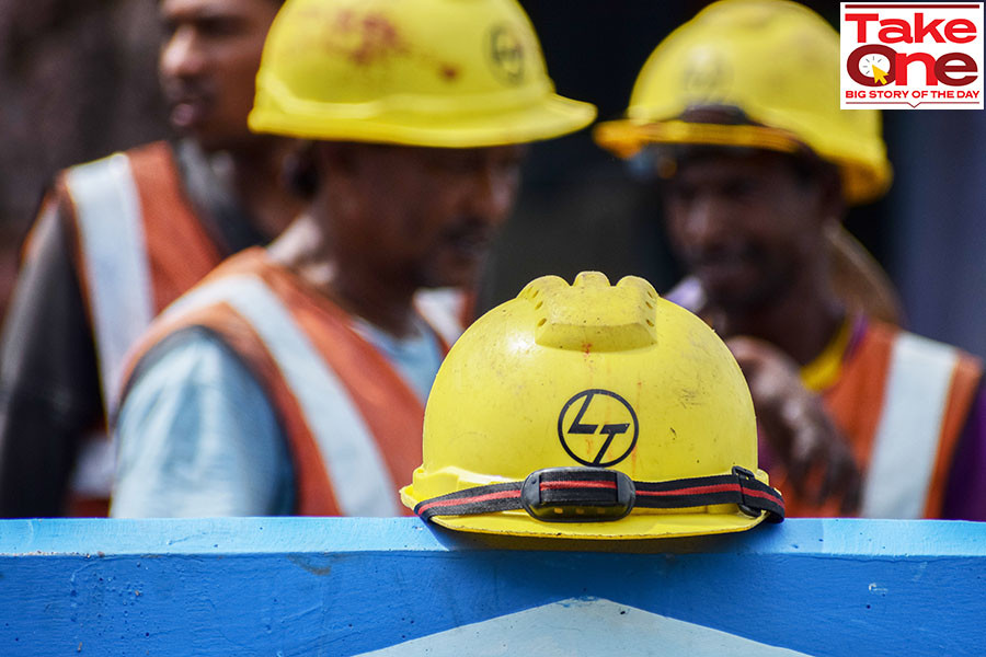 L&T's market cap hit an all-time high of Rs 3,73,000 crore. Image: Sankhadeep Banerjee/NurPhoto via Getty Images