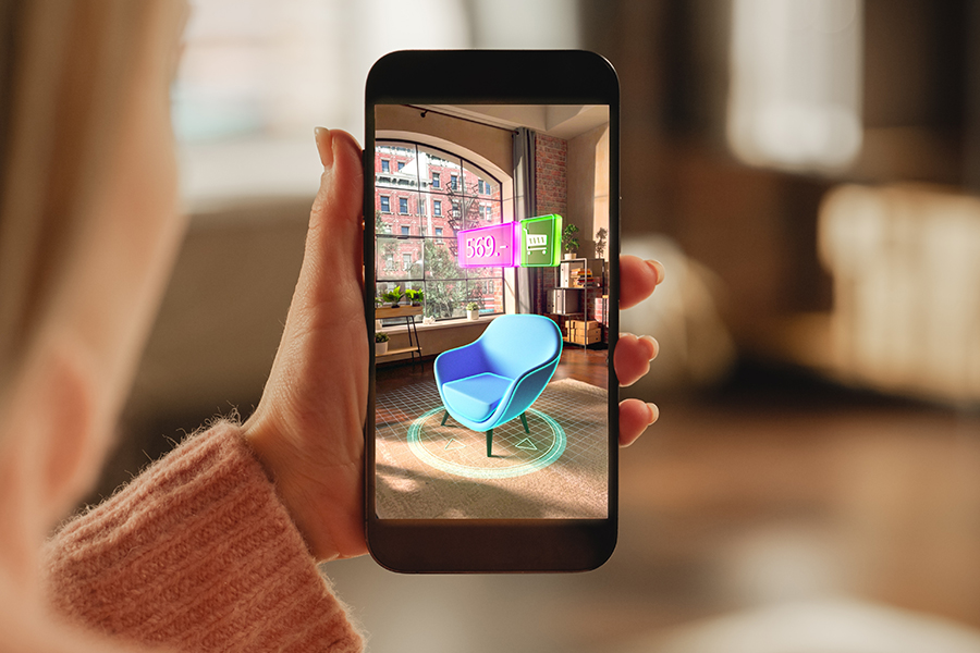 AR to give customers a preview of how furniture will look in their homes, allowing them to evaluate the fit before purchase.
Image: Shutterstock