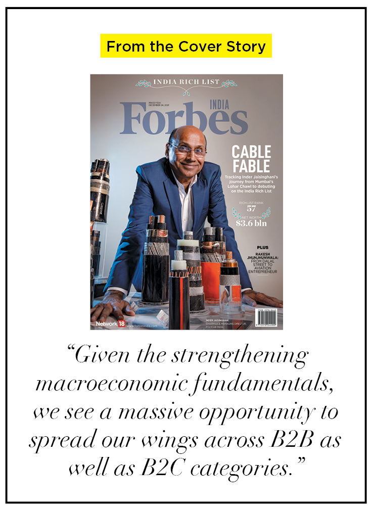 Inder Jaisinghani, Chairman and MD,  Polycab India