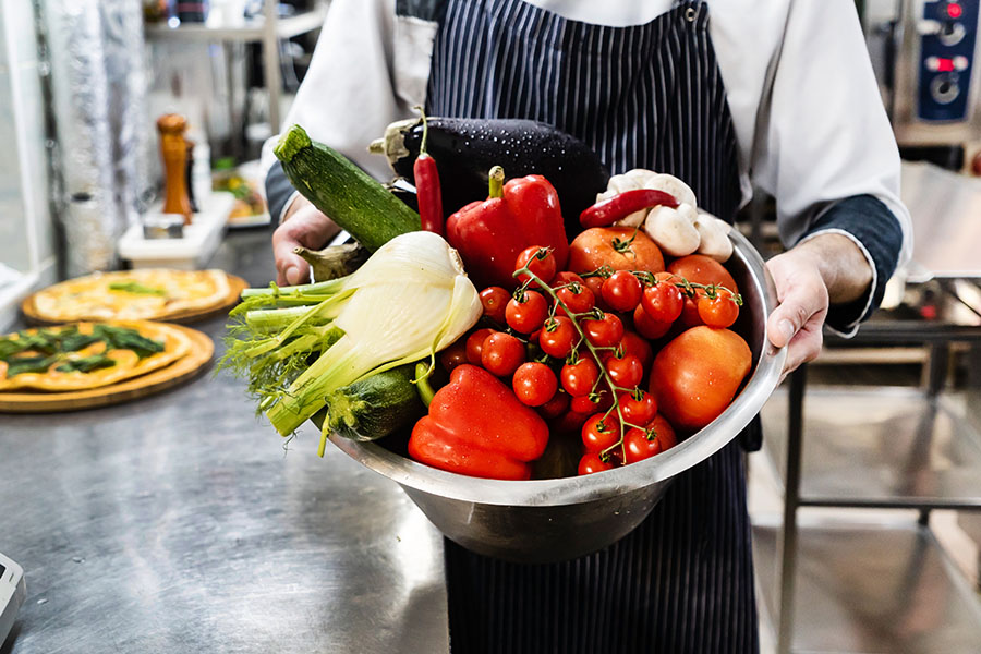 Opt for locally-sourced and seasonal produce as much as possible to cut down on plastic packaging and burning of fossil fuels, say chefs. Image: Shutterstock

