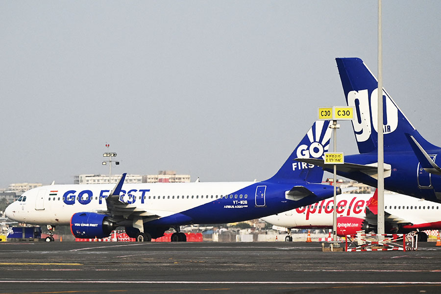 GoAir has sought the DGCA’s nod to restart flights with 22 aircraft for the next five months
Image: Punit Paranjpe / AFP