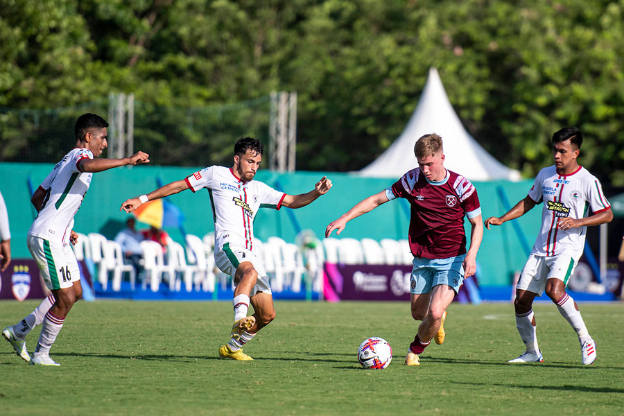 The under-21 teams of West Ham and ATK Mohun Bagan during the opening match of the Reliance Foundation presents Next Generation Cup that recently took place in Mumbai; Image Courtesy: Reliance Foundation