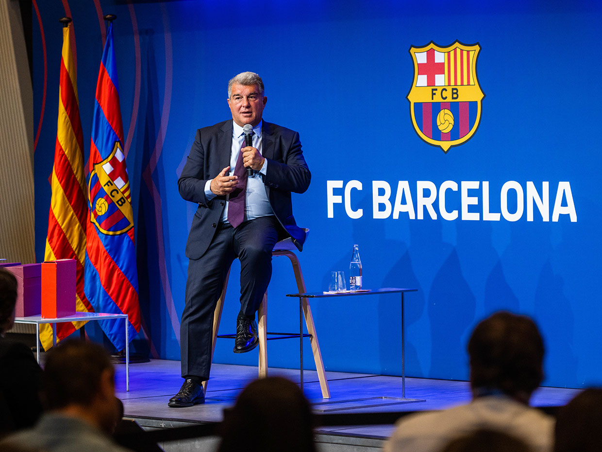 Joan Laporta, President of FC Barcelona. Image: Marc Graupera Alomá / AFP7 via Getty Images