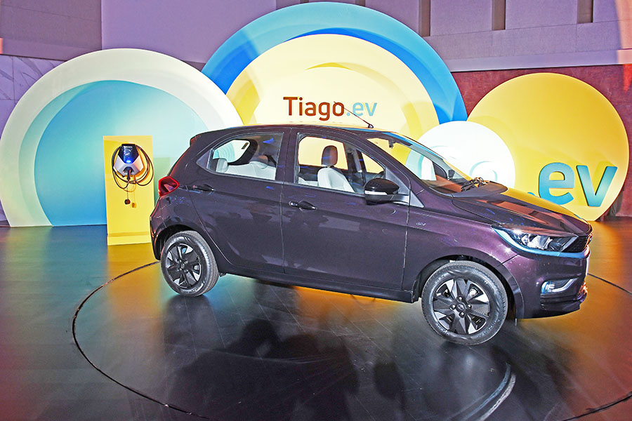 The Tiago EV followed by the Nexon EV are two top selling models for the company. Image: Ashish Vaishnav/SOPA Images/LightRocket via Getty Images