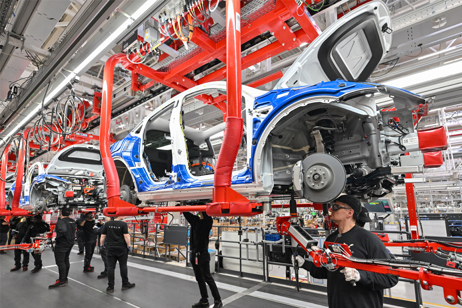 Tesla currently has six manufacturing facilities across the globe, with four in the US. It also has two Gigafactories—a facility that can manufacture cars and batteries—in Shanghai and Berlin
Image: Patrick Pleul/picture alliance via Getty Images