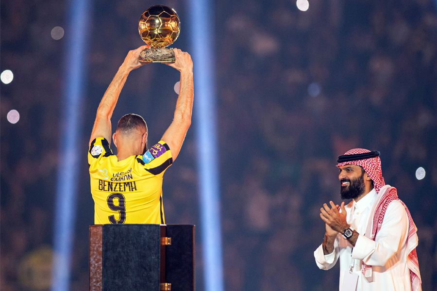 35 year-old French soccer star, Karim Benzema left Real Madrid and signed a three-year contract with Al-Ittihad; Image: Stringer/Anadolu Agency via Getty Images