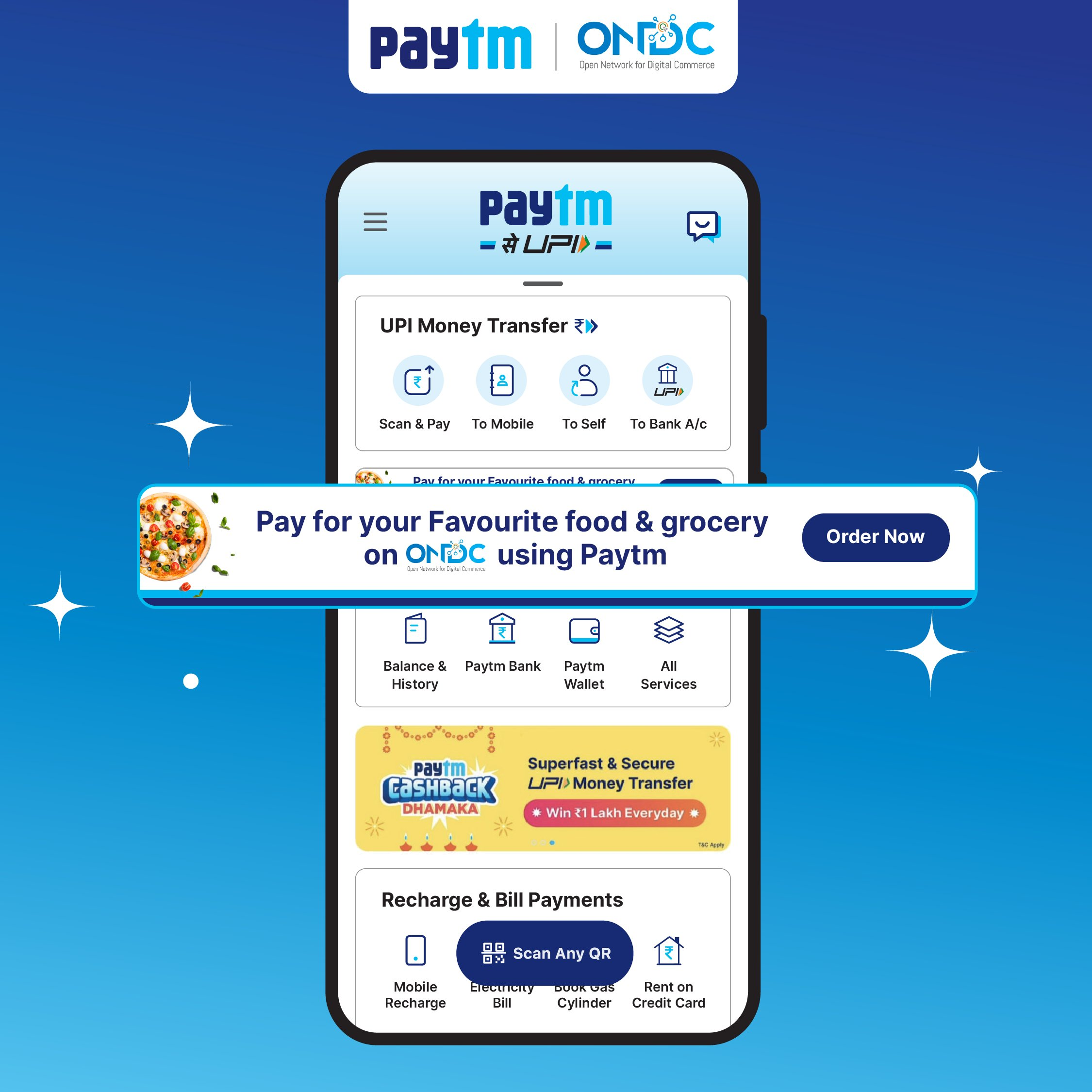 Ordering food and grocery on ONDC through Paytm