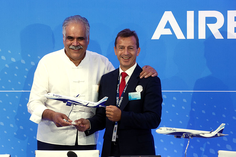Rahul Bhatia (left) Co-Founder, IndiGo Airlines and Pieter Elbers, CEO, IndiGo
Image: Benoit Tessier / Reuters