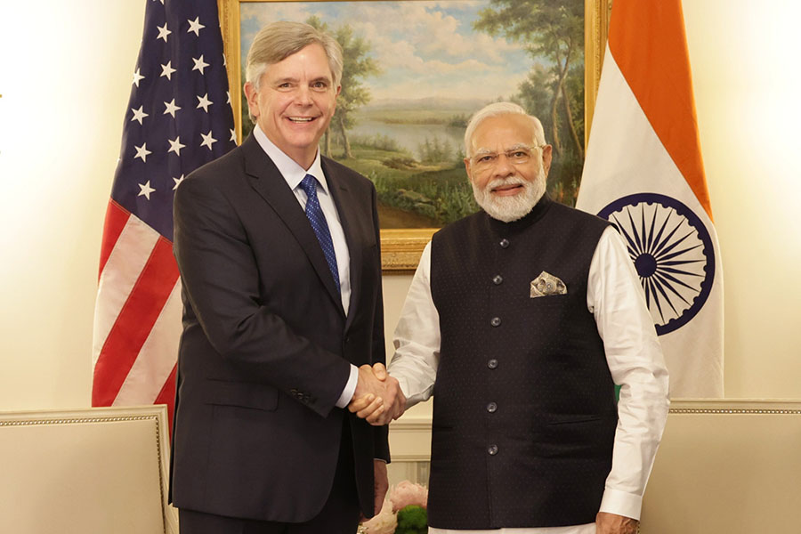 Prime Minister Narendra Modi meets General Electric CEO H. Lawrence Culp Jr, in Washington, USA, Wednesday