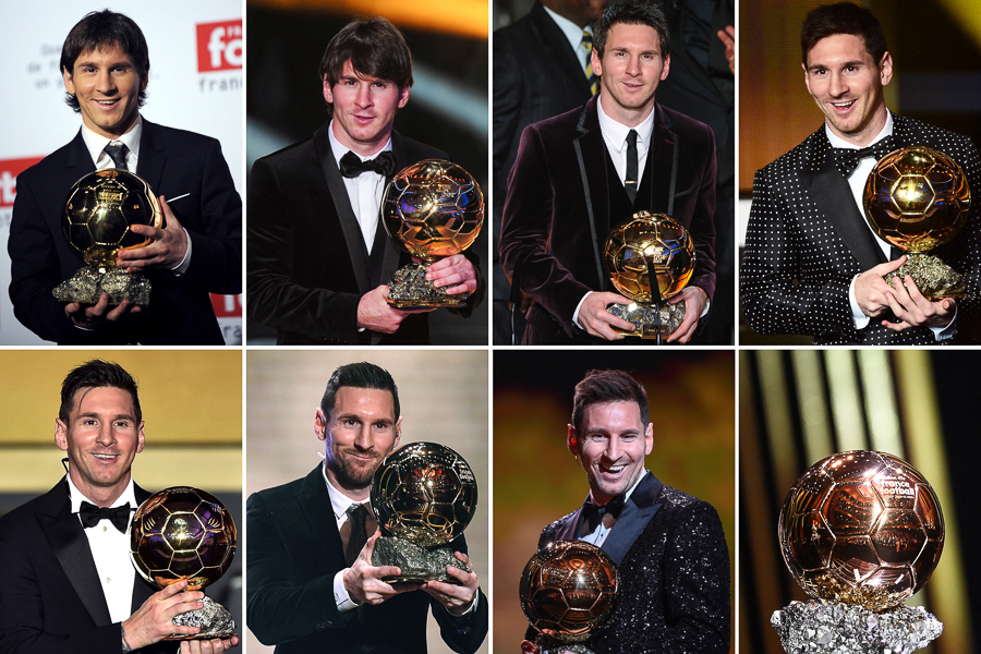 Lionel Messi won the men's Ballon d'Or award for a record-extending seven times.