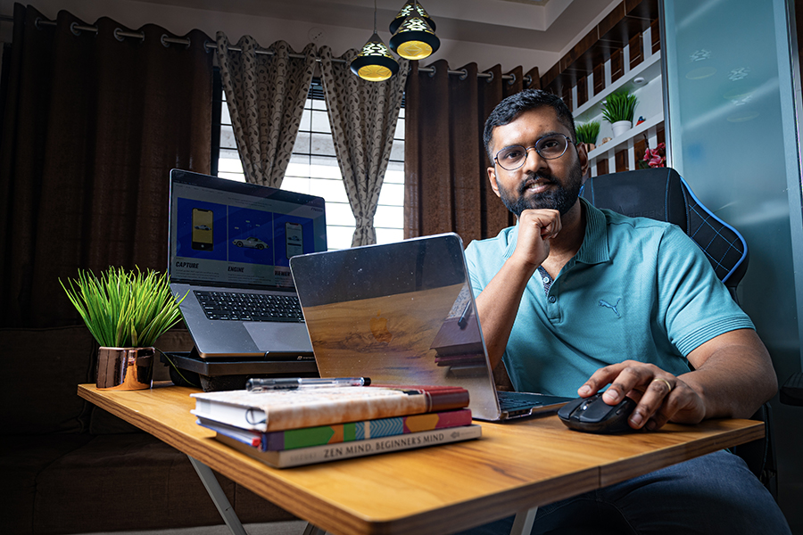 Rohan Bhale, senior iOS developer at Fyusion took up a Post Graduate Diploma in Management (PGDM) in AI and ML on upGrad to upskill himself; Image: Swapnil Sakhare for forbes India