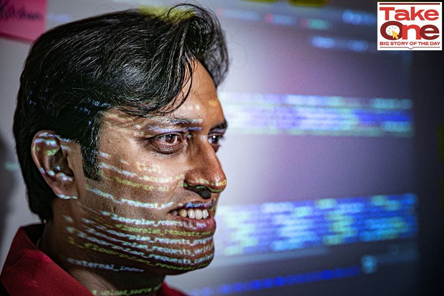Arvind Singh, founder, SuperBolter has been taking Generative AI courses on edtech platform GrowthSchool to enhance his AI-savvy design startup to stand out among competitors; Image: Selvaprakash Lakshmanan for Forbes India