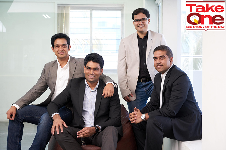 (L-R) Rahul Singh, VP - Engineering and Whole Time Director; Ankit Mehta, CEO, Ashish Bhat, VP - R&D and Vipul Joshi, CFO; Photo courtesy: ideaForge