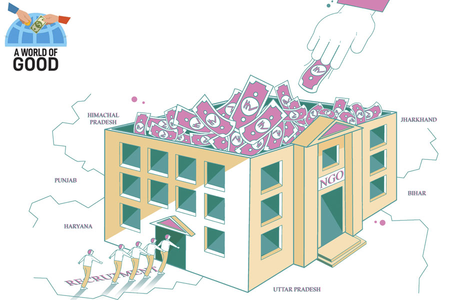 NGOs in India struggle with financial resilience. The Pay What It Takes (PWIT) India initiative has shown us that even tenured, larger-sized NGOs lack operating reserves, let alone an endowment.
Illustration: Chaitanya Dinesh Surpur