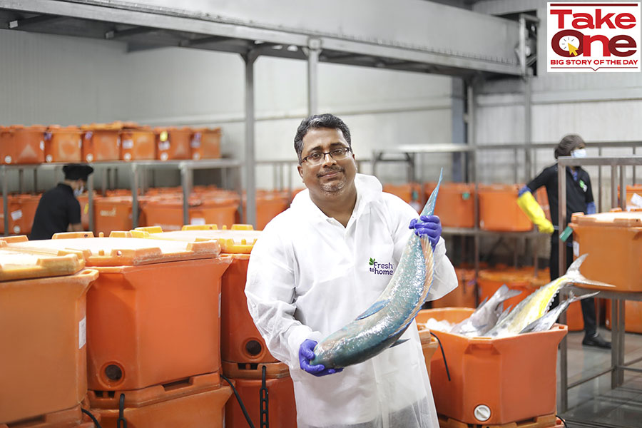 Mr. Shan Kadavil, CEO and Co-Founder, FreshToHome at the FreshToHome Facility Centre in Chikka Gubbi, Bangalore.