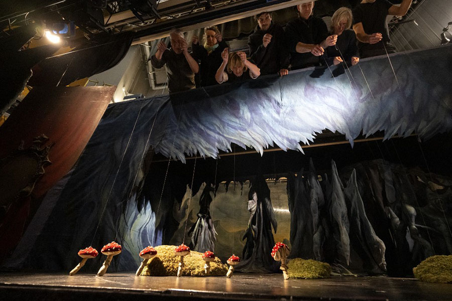 Puppeteers rehearse prior the Snow White fairytale puppet show at the UNESCO recognized Salzburg Marionette Theatre in Salzburg, Austria, on February 14, 2023.
Image: Joe Klamar  / AFP