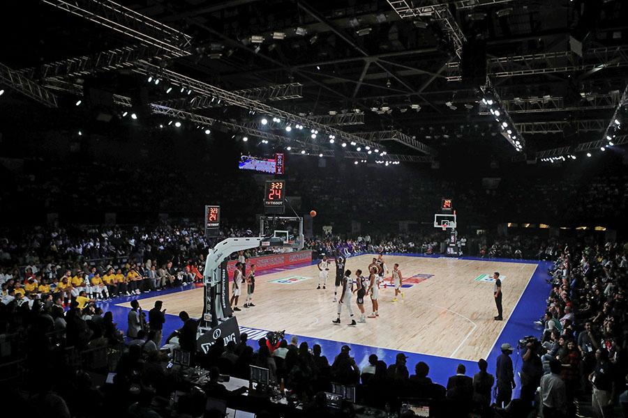 NBA teams Indiana Pacers and Sacramento Kings play a pre-season game at the NSCI Dome in Mumbai in 2019 Image: Francis Mascarenhas / Reuters