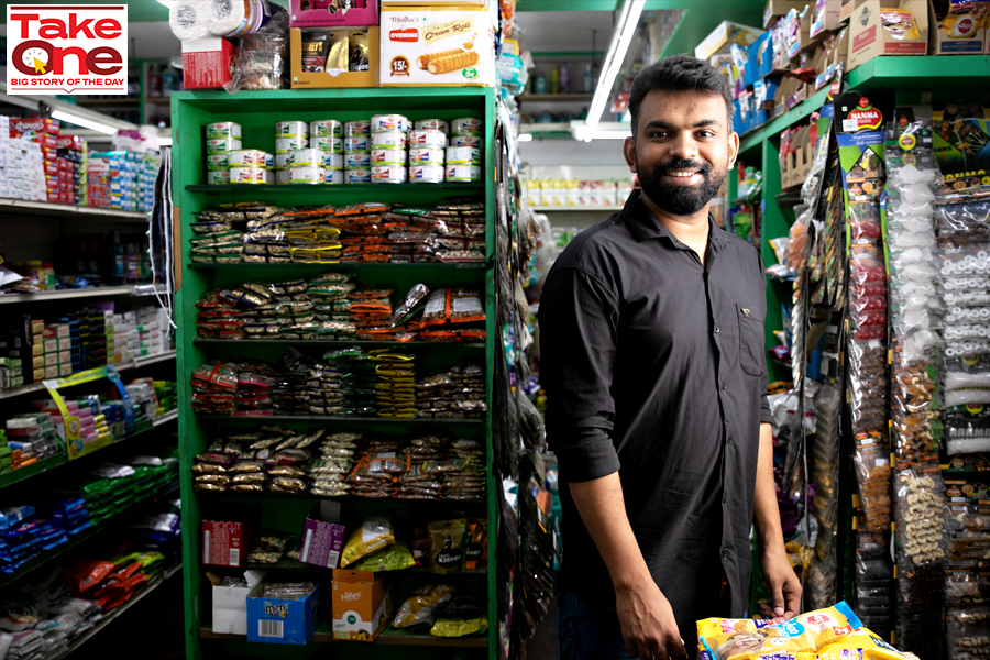 Rosbin P B, ONDC user and owner of Greenmart supermarket
Image: Selvaprakash Lakshmanan for Forbes India