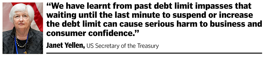 US government is on the verge of potentially unleashing chaos across global markets as it is days away from exhausting the extraordinary measures the US Treasury implemented in January to honour its debt obligations after the government hit its debt limit.
Image: Shutterstock