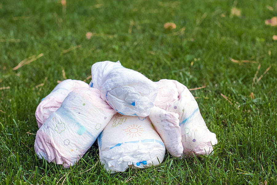 Used disposable diapers could be mixed with sand, gravel and other materials to make concrete and mortar.
Image: Shutterstock