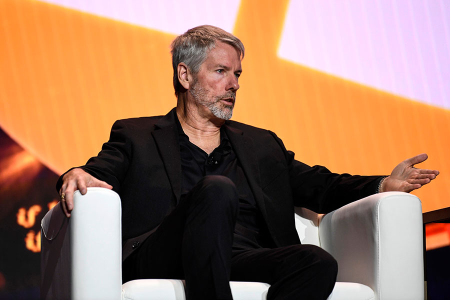 Executive chairman of MicroStrategy Michael Saylor speaks on stage during Bitcoin Conference 2023 at Miami Beach Convention Center on May 19, 2023 in Miami Beach, Florida. Image: Jason Koerner/Getty Images for Bitcoin Magazine