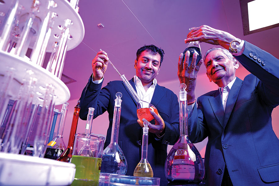 Sandeep Singh (left), managing director, with Basudeo Narayan Singh, co-founder & executive chairman of Alkem; Image: Mexy Xavier
