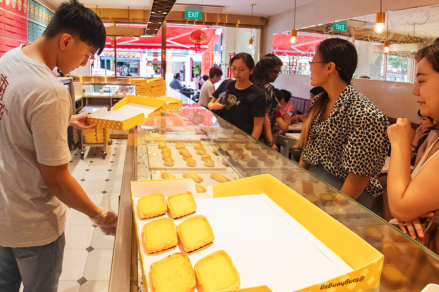 Inside Tong Heng's revamped pastry shop.