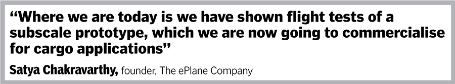 Satya Chakravarthy, Founder of The ePlane Company, envisions hundreds of air taxis flying over our cities