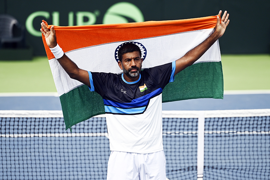 Rohan Bopanna after playing his last Davis Cup match for India on 17th September, 2023 in Lucknow, India. Image: Deepak Gupta/Hindustan Times via Getty Images 