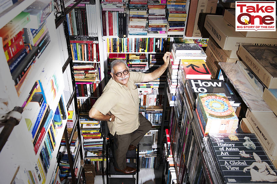Anuj Bahri Malhotra, second-generation owner of Bahrisons, at the bookstore in Khan Market, Delhi, in October
Image: Amit Verma
