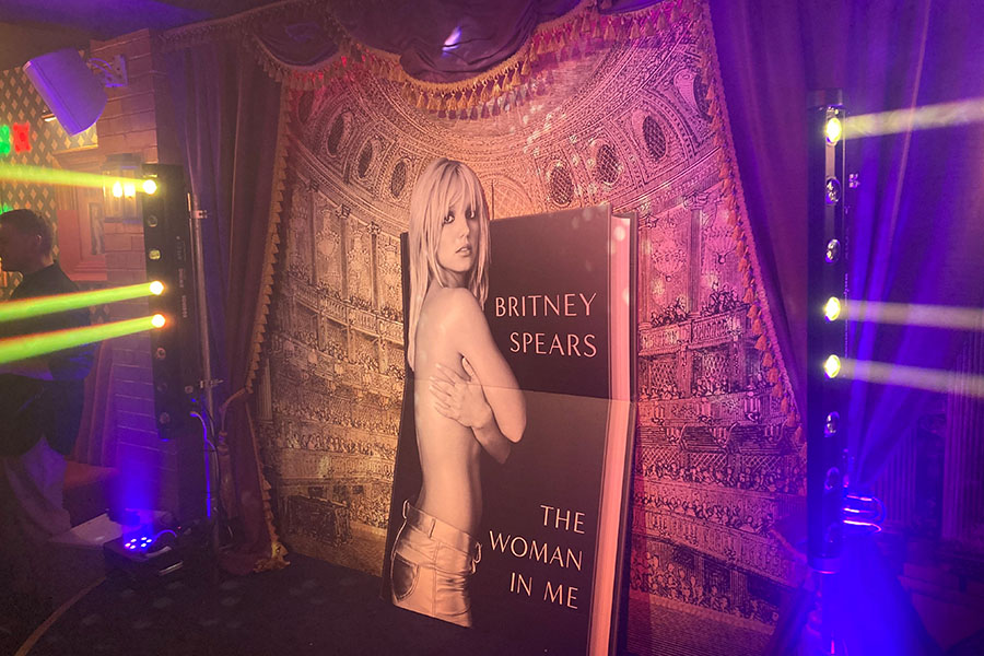 The Mrs Riot bar in Covent Garden, London, is decorated with the image from the cover of Britney Spears' memoir. Picture date: Tuesday October 24, 2023. Image: Beverley Rouse/PA Images via Getty Images