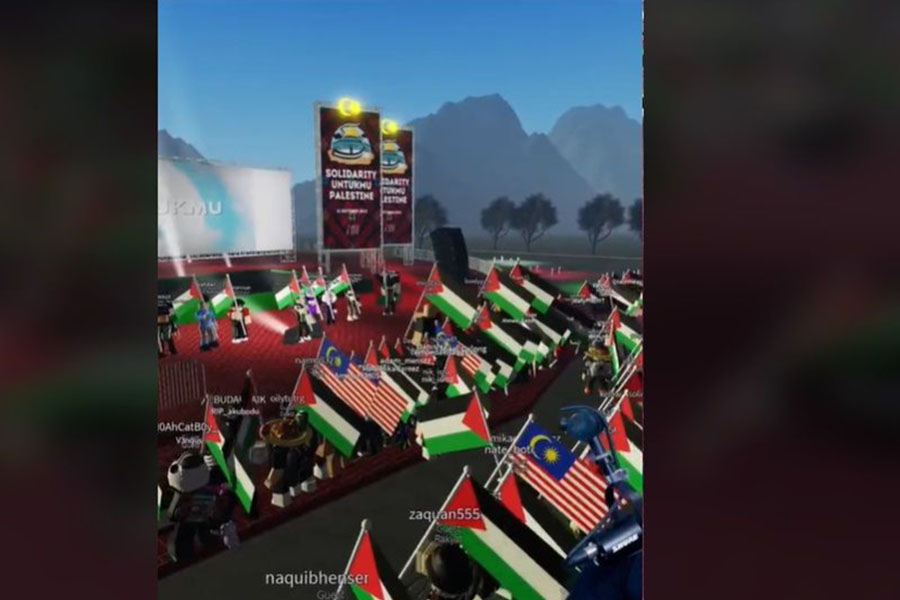 In support of Palestine, gamers are joining rallies on Roblox. 
Image: cikguzyd / TikTok©