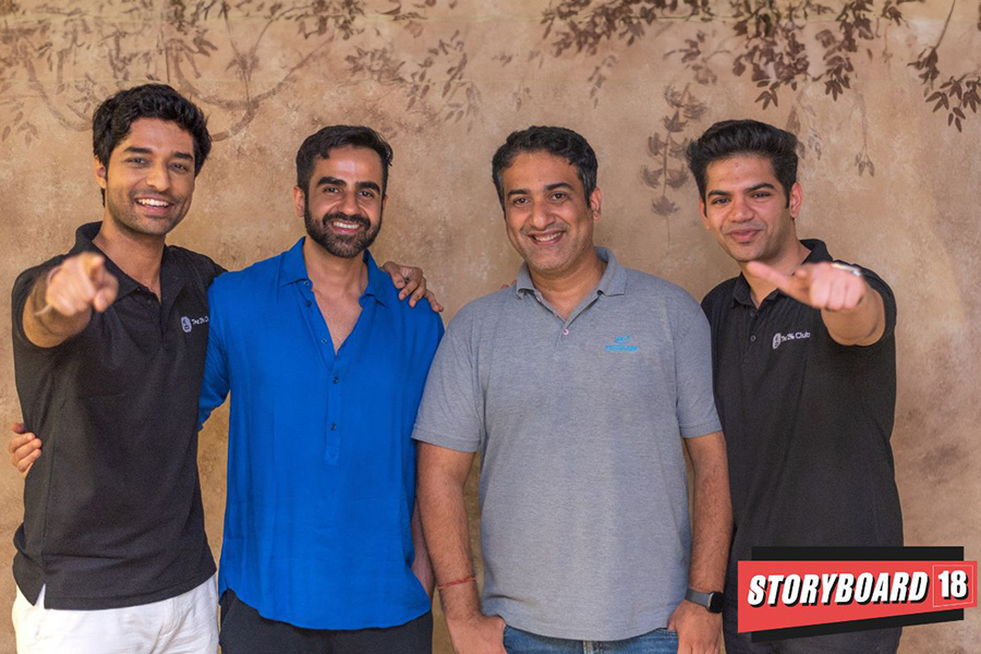 The 1% Club is a members-only platform founded by Sharan Hegde and Raghav Gupta. From left to right: Sharan Hegde, Nikhil Kamath, Abhijeet Pai and Raghav Gupta