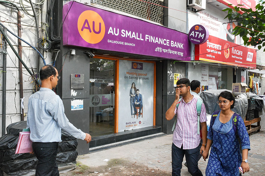 The respective boards of AU Small Finance Bank and peer Fincare Small Finance Bank had met on Sunday to approve an all-stock merger of the two entities. Image: Debarchan Chatterjee/NurPhoto via Getty Images