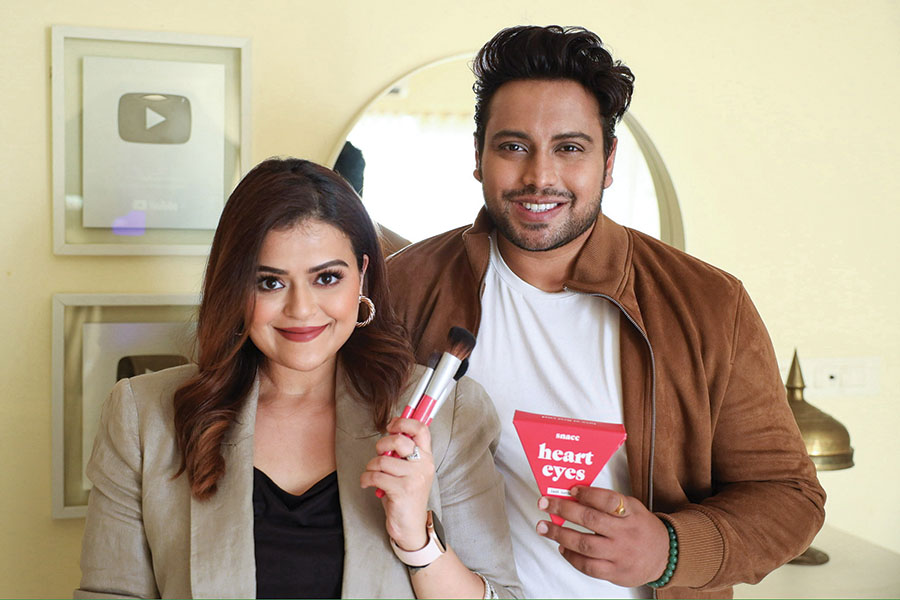 Shivangi Sharma and husband Arjun Sen have launched Snacc Cosmetics to be a one-stop solution for make-up tools.